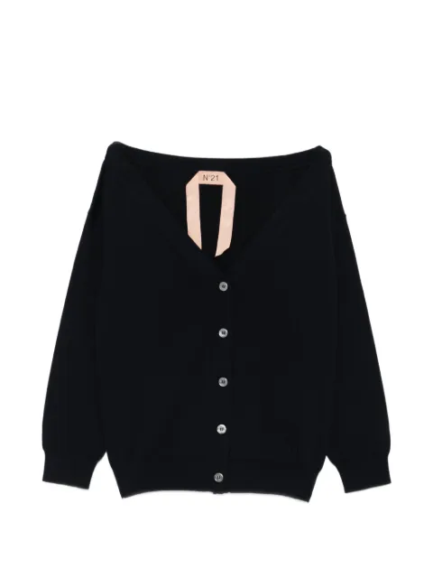 Nº21 off-shoulder cardigan Black A0107604