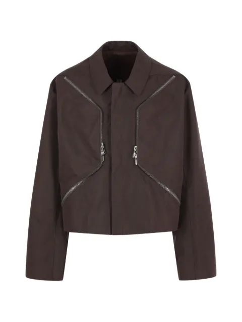 Rick Owens Heizer Mac zip-detail cropped jacket Brown RU01F2795CDU