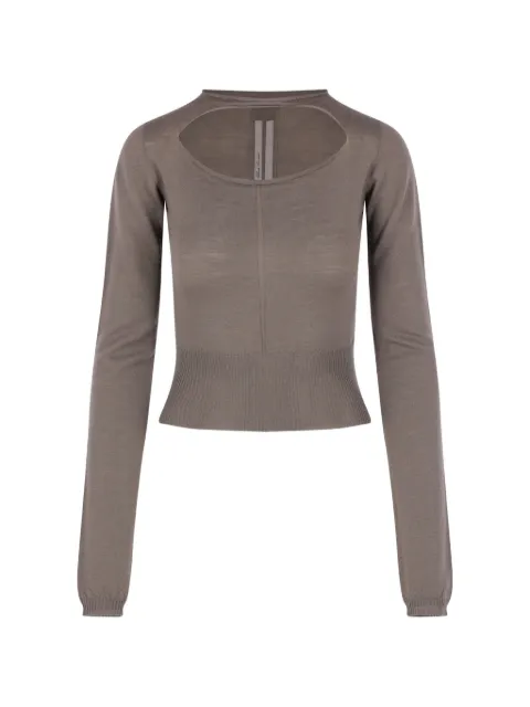 Rick Owens cut-out long-sleeved top Brown RP01F6617ML
