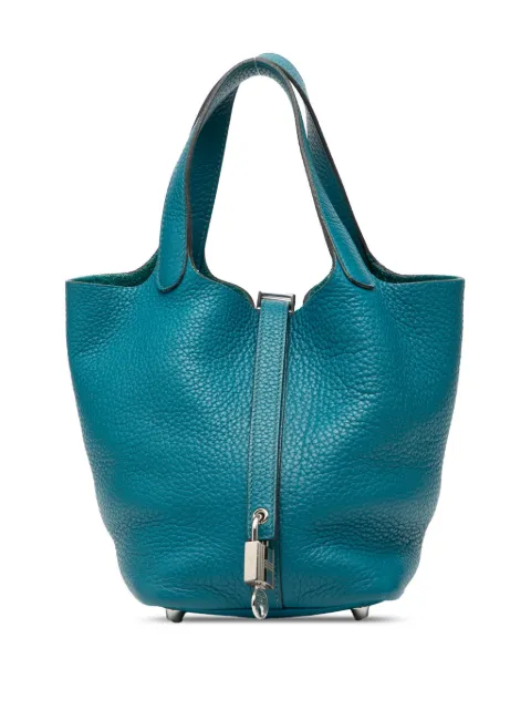 Hermès Pre-Owned 2000-2014 Clemence Picotin Lock 18 handbag Blue 6990CSLIKV2REZFQ