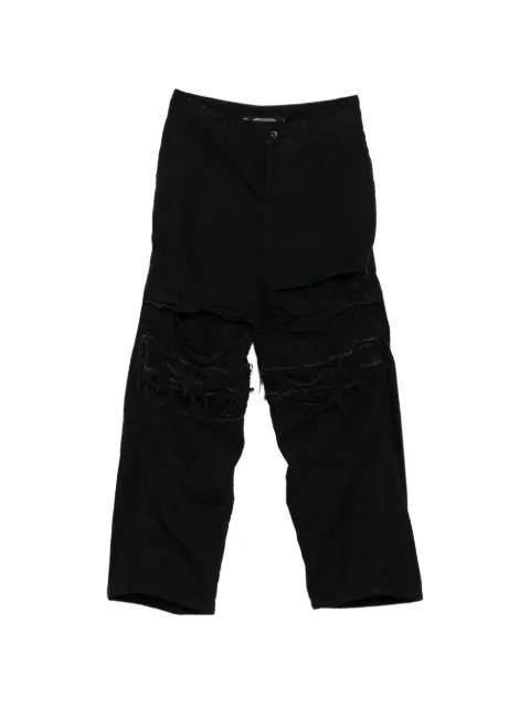 Julius distressed wide-leg jeans Black 927PAM8