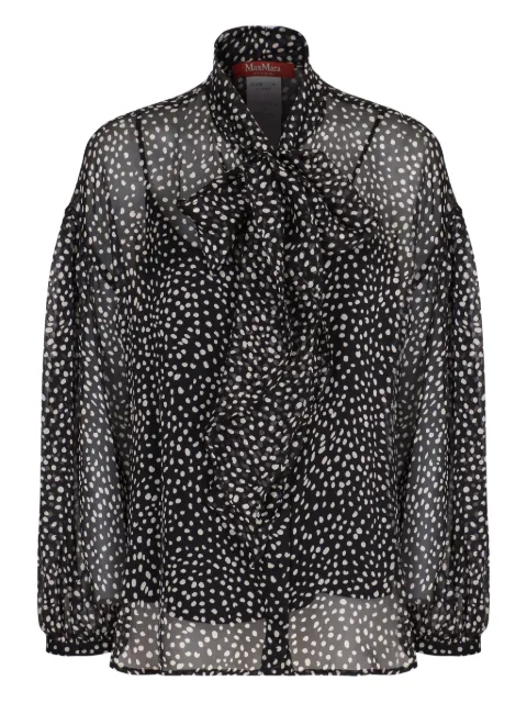 Max Mara sheer polka-dot blouse Black 2616261015600
