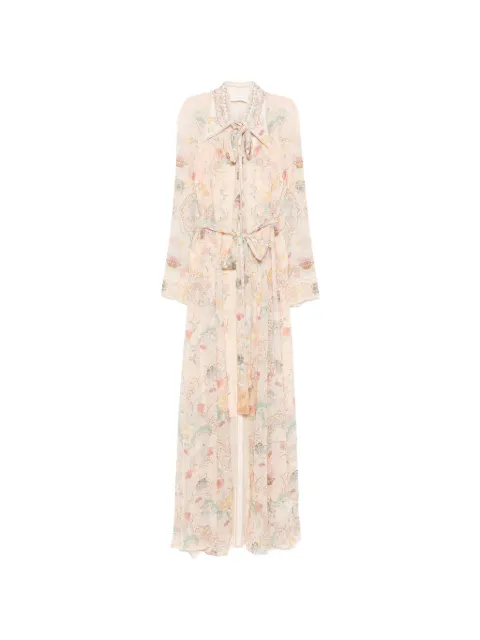 ZIMMERMANN floral-print tie-neck maxi dress Neutrals 5357DC261