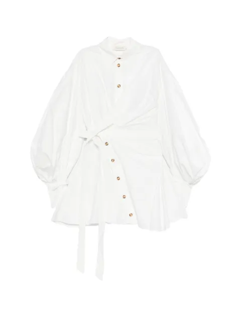 ZIMMERMANN tie-waist button mini dress White 6224DC261