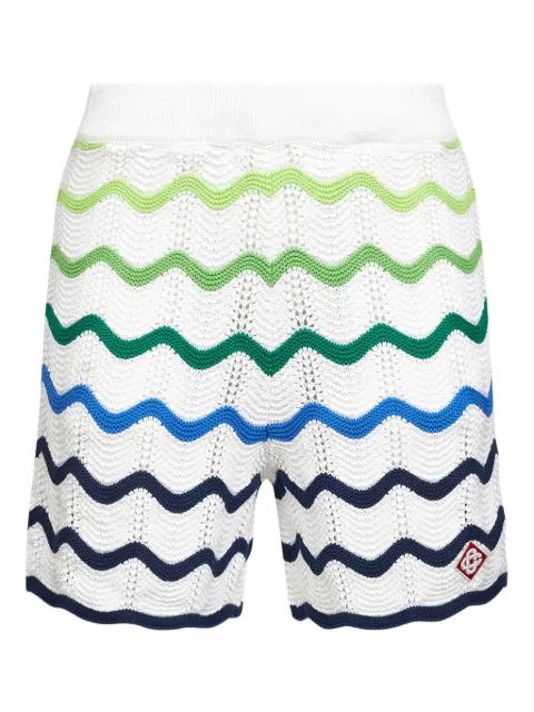 Casablanca elasticated scalloped knit shorts White MSP26KW84902