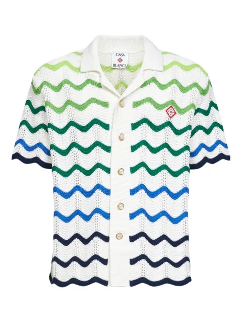 Casablanca gradient wave crochet shirt White MSP26KW84802