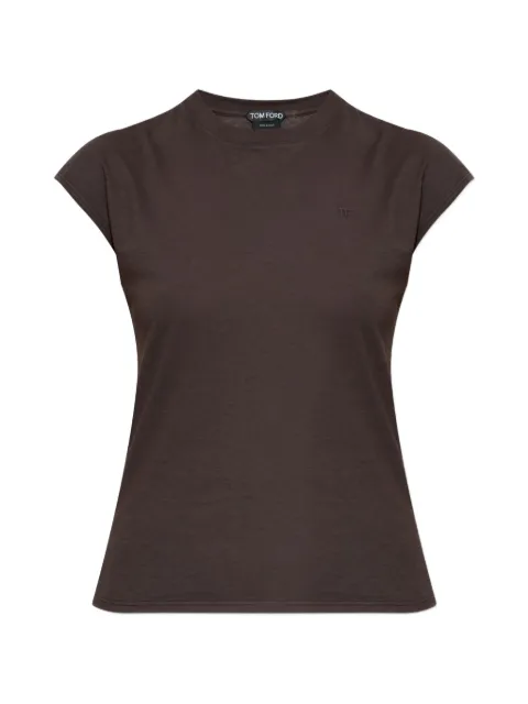 TOM FORD logo-embroidered T-shirt Brown TSJ630JEX190