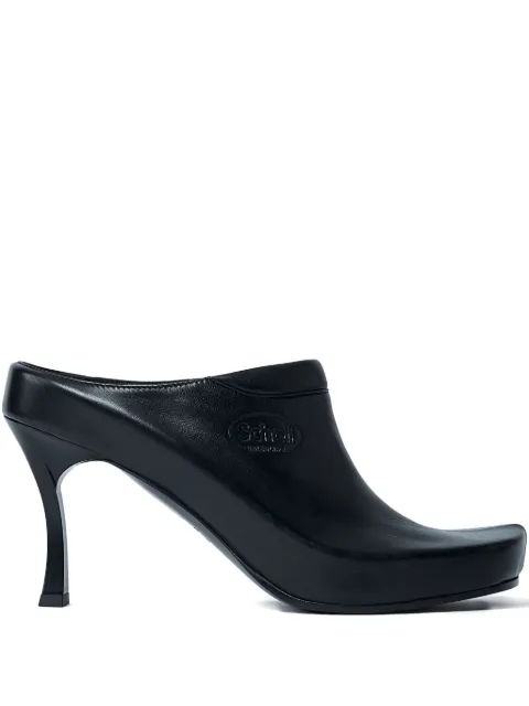 Balenciaga debossed logo heeled mules Black 828335WB2Q0