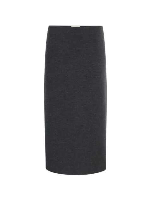 KHAITE Patri pencil wool midi skirt Blue 18079727217