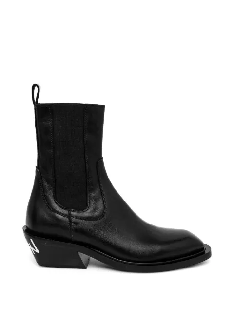 Fiorucci pull-tab lettering-detail boots Black W01FMASH162LE03