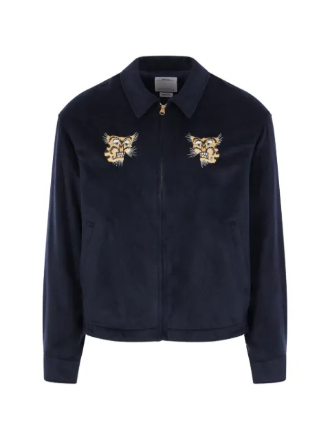 visvim embroidered zip-up jacket Blue 0125205013006