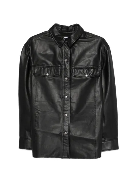 IRO Cabana pocket leather shirt Black WP100CABANA