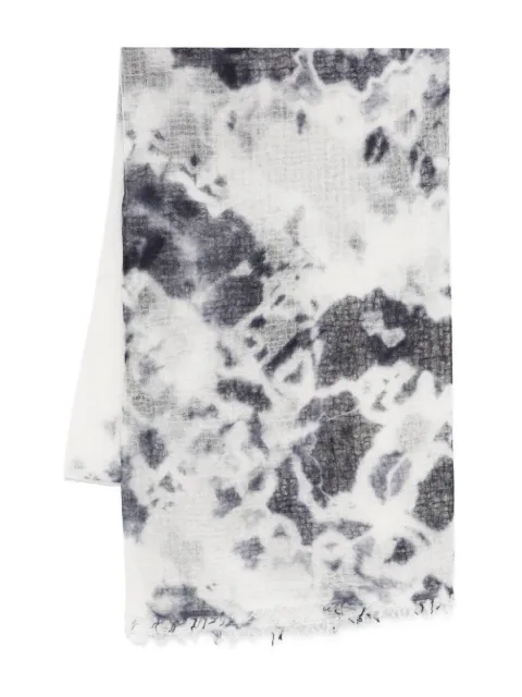 Suzusan tie-dye fringed scarf White 0002K0102611