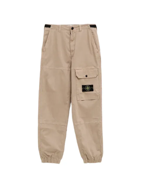 Stone Island logo-patch pocket trousers Neutrals L1S153100010S0004