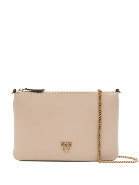 PINKO Flat Classic logo-plaque clutch bag Neutrals 100455A0F1