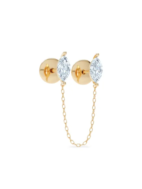 LOEV diamond chain-link stud earring Gold LVDMQCHST