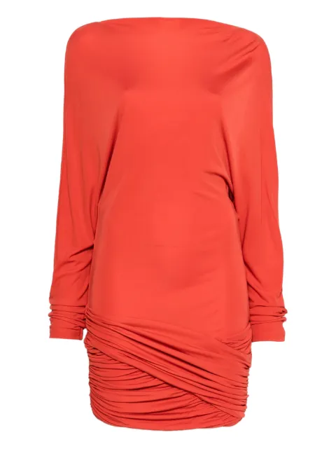Christopher Esber Luna long-sleeved draped mini dress Orange 25033114TANGERINE