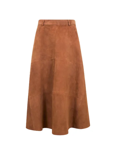 Semicouture panelled suede skirt Brown Y6ST02