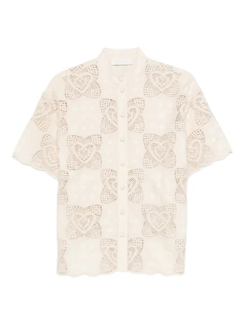 ZIMMERMANN Wanderlust scalloped shirt Neutrals 5894TRS262
