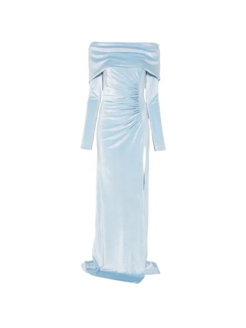 MIAU by Clara Rotescu aureole off-shoulder ruched dress Blue AUREOLE