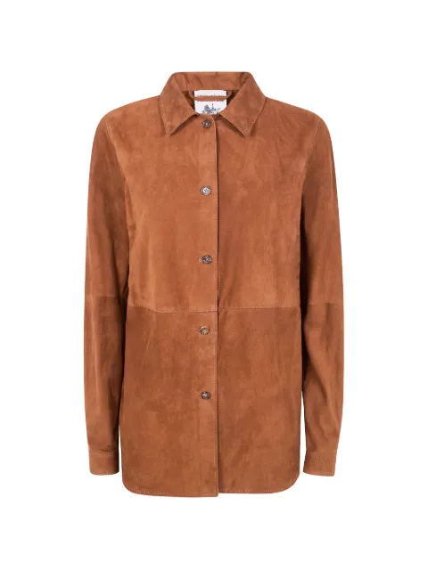 Semicouture panelled suede shirt Brown Y6ST01