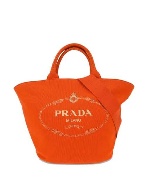 Prada Pre-Owned 2010s Canapa tote bag Orange AQ00001