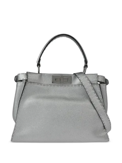 Fendi Pre-Owned 2017 Peekaboo leather tote bag Silver 195721