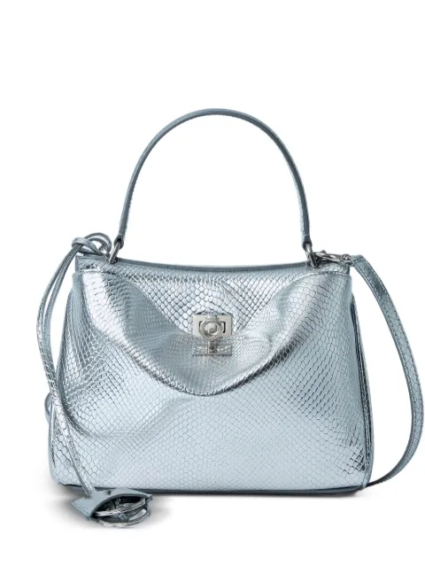 Balenciaga croc-embossed rodeo mini tote bag Silver 7954562ABBQ