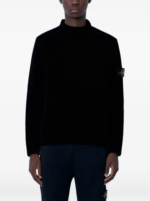 Stone Island signature-patch mock-neck sweater Black L1S155100005S00N8