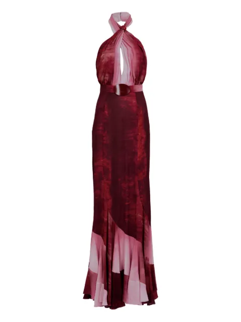 Silvia Tcherassi Raisa halterneck belted maxi dress Red ST260087