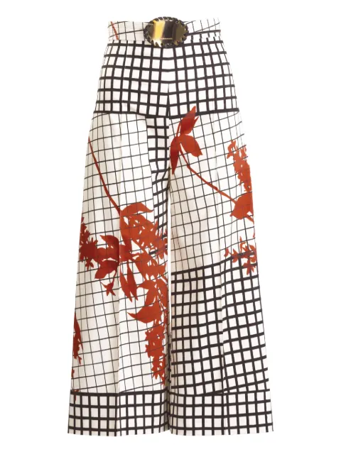 Silvia Tcherassi Ilma geometric-print belted trousers White ST260011