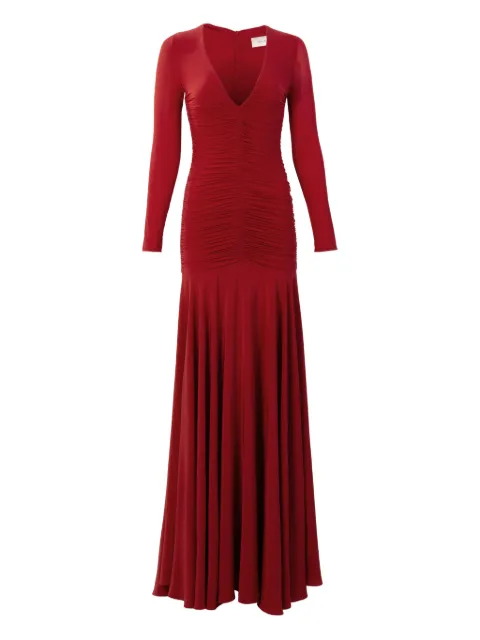 Silvia Tcherassi Lina long-sleeve V-neck maxi dress Red ST260082