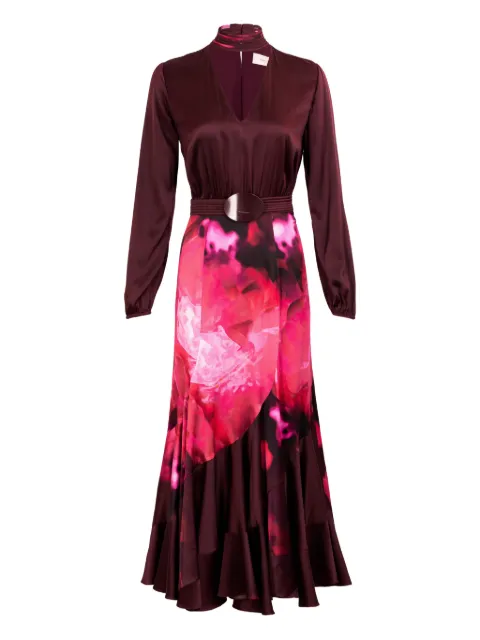 Silvia Tcherassi Jailyn floral-print belted midi dress Red ST260088