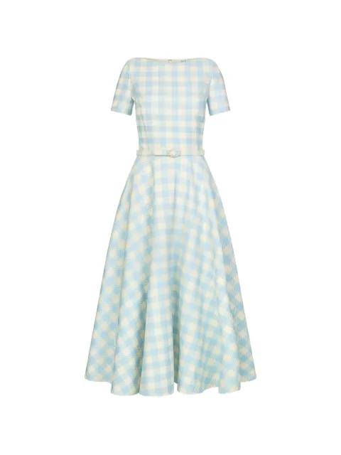 Oscar de la Renta gingham belted dress Blue 26SN268LGCIEW