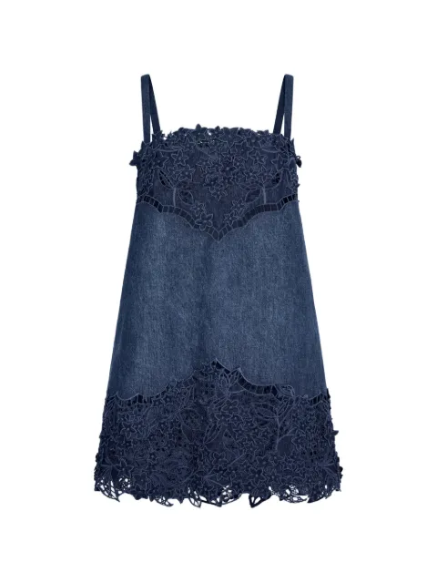 Oscar de la Renta porcelain-flower cutout mini dress Blue 26SE277SHMMWD