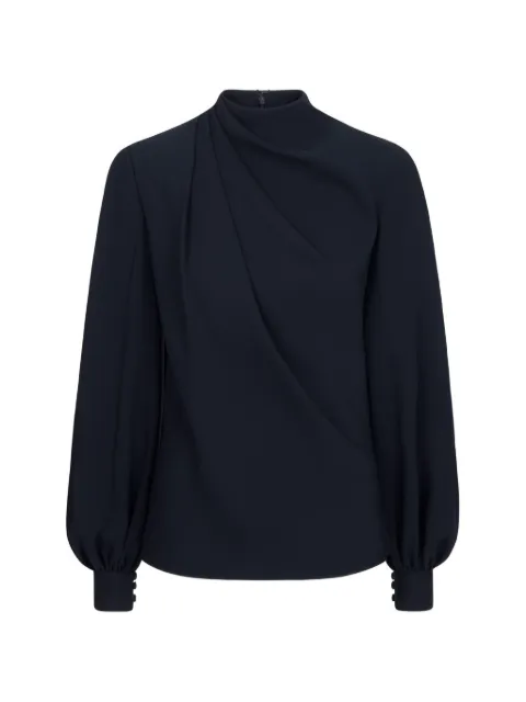 Oscar de la Renta draped georgette blouse Blue 26SN719HSGNAV