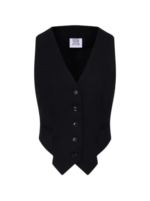 VETEMENTS button-up V-neck waistcoat Black WE76TV360B