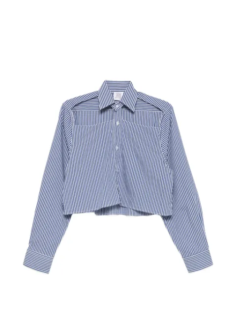 VETEMENTS striped cropped shirt Blue WE76SH375NS