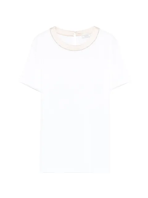 Peserico trim-detail T-shirt White A06872J05669A