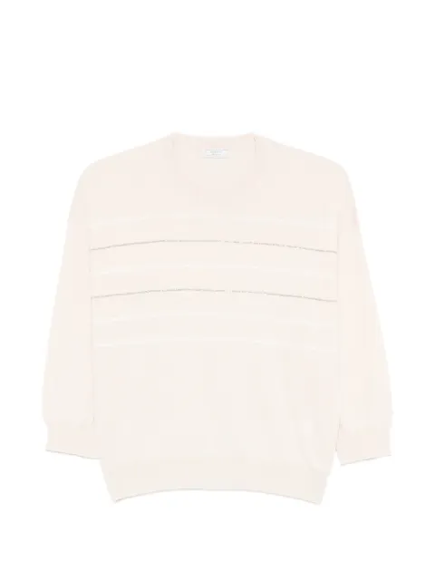 Peserico striped crew-neck T-shirt Neutrals A99087F149234S