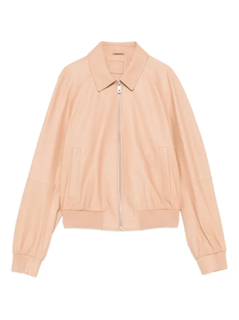 Desa 1972 zipped leather jacket Neutrals K14913