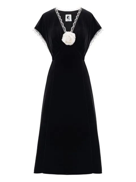 Sleeper The Genus rose midi dress Black GRDR11P002R