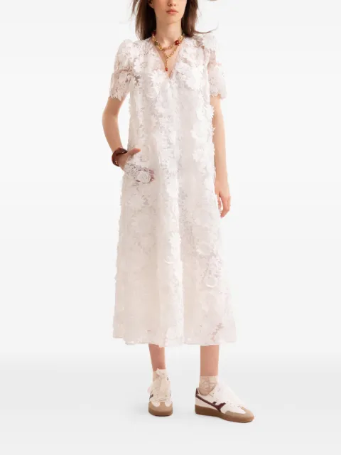 Gemy Maalouf floral midi dress White GMCP257720MD1