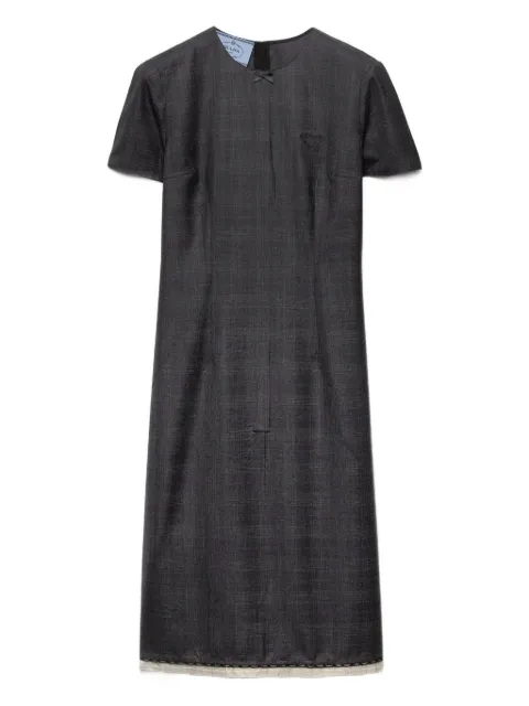 Prada checked wool dress Grey P3O78MSOOO1N01