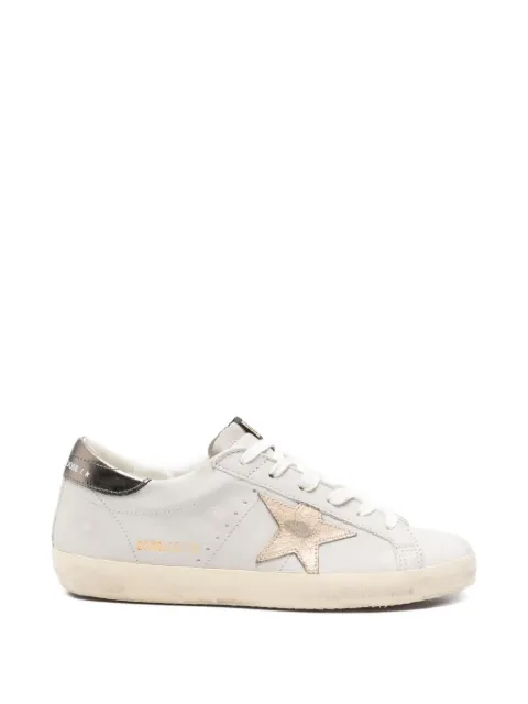 Golden Goose Super-Star trainers with crackle leather star and metallic foiled leather heels tab Grey GWF00101F007596