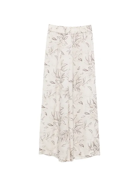 Peserico floral-print palazzo pants Neutrals A0405204742