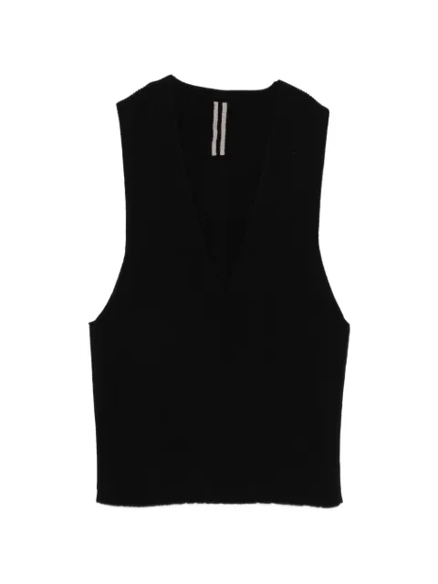 Rick Owens V-neck knitted vest Black RO02E4658KWVH