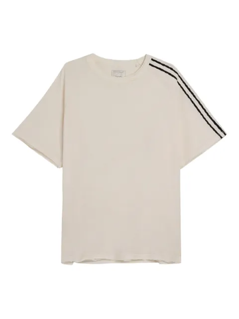 Y-3 raw edge three-stripes T-shirt Neutrals KS9748