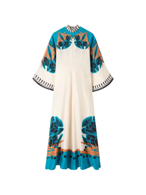 La DoubleJ floral maxi dress Neutrals DRE0232SIL006FLO02WH04