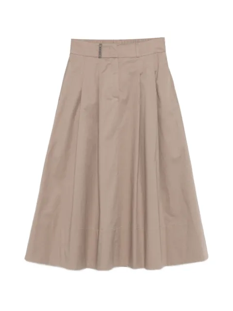 Peserico A-line pleated midi skirt Brown A0558101979